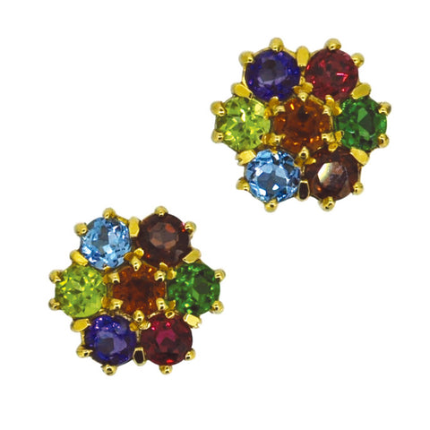 Gemstone Cluster Earrings