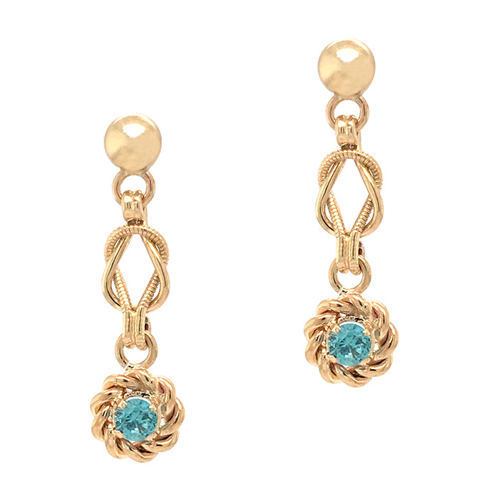 Blue Zircon Drop Earrings