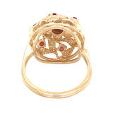 Garnet & Pearl Cluster Ring