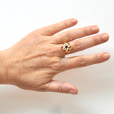 Garnet & Pearl Cluster Ring
