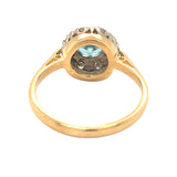 Blue Zircon & Diamond Ring