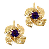 Amethyst Flower Earrings