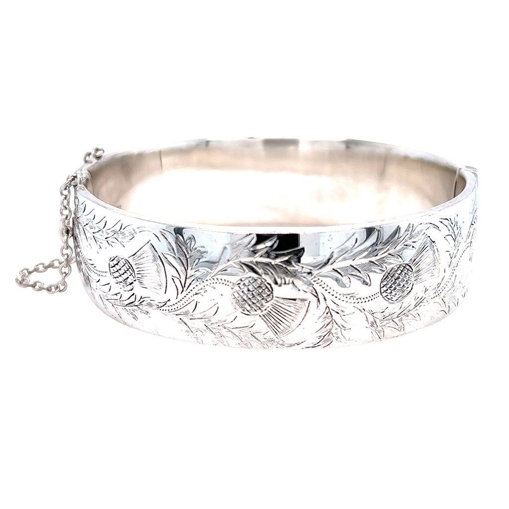 Silver Thistle Bangle
