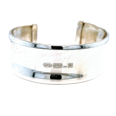 Wide Silver Bangle