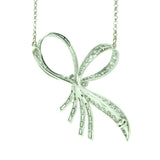 Diamond Bow Pendant Necklace