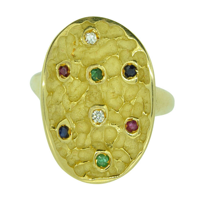 Gem Set Abstract Ring