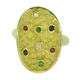 Gem Set Abstract Ring
