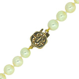 Pearl Necklace with Yellow Gold & Pearl Clasp