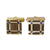 14 Carat Gold Sapphire Cufflinks