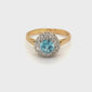 Blue Zircon & Diamond Ring