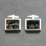 Moss Agate Cuff Links