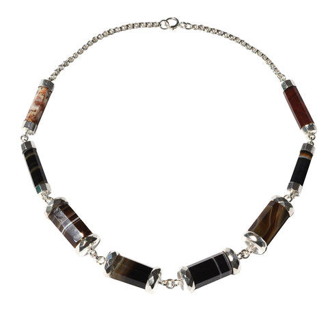 Banded Agate Link Necklace
