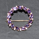 Amethyst & Diamond Brooch