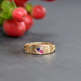 Sapphire, Ruby & Diamond Gypsy Ring