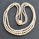 Graduated Pearl Necklace with Pearl Cluster Clasp