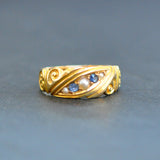 Pearl & Sapphire Gold Band