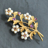 Pearl & Amethyst Brooch