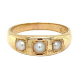 Pearl set gold band