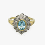 Blue Topaz & Diamond Ring