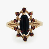 Garnet Cluster Ring