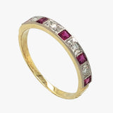 Ruby & Diamond Half Eternity Ring