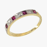 Ruby & Diamond Half Eternity Ring