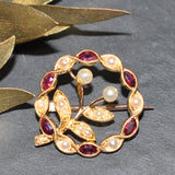 Ruby & Pearl Brooch