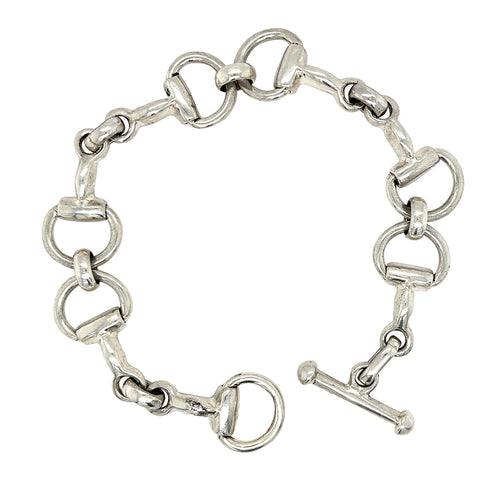 Silver Horse Bit Link Bracelet