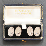 Silver Oval Cuff Links