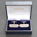 Silver Rectangular Cuff Links