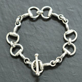 Silver Horse Bit Link Bracelet