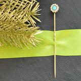 Turquoise & Pearl Tie Pin