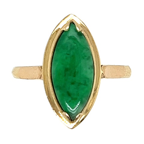Marquise Cut Jade Ring