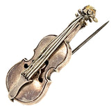 Silver Violin Brooch