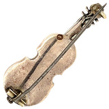 Silver Violin Brooch