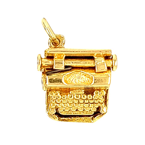 Gold Typewriter Charm