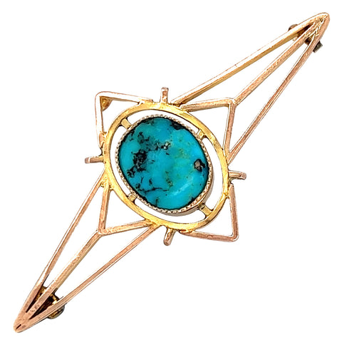 Matrix Turquoise Brooch