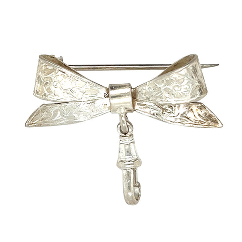 Silver Bow Brooch