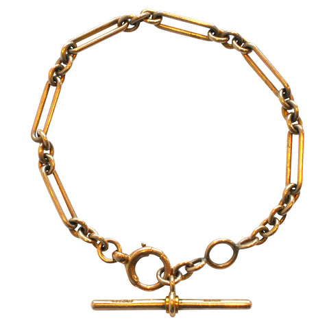 Gold Bracelet with T-Bar