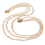 Graduated Pearl Necklace with Pearl Cluster Clasp