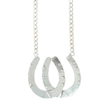 Double Horse Shoe Pendant Necklace