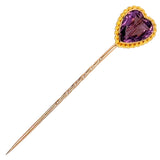 Amethyst Heart Tie Pin