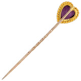 Amethyst Heart Tie Pin