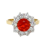 Fire Opal & Diamond Ring