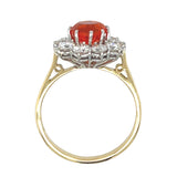 Fire Opal & Diamond Ring