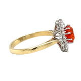 Fire Opal & Diamond Ring