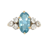 Aquamarine & Diamond Ring