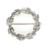 Diamond, Ruby & Pearl Brooch