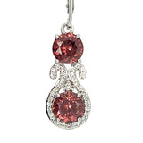 Hessonite Garnet & Diamond Drop Earrings