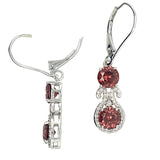 Hessonite Garnet & Diamond Drop Earrings